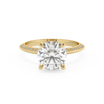 Emerald Solitaire Lab Grown Diamond Engagement Ring