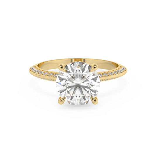 Emerald Solitaire Lab Grown Diamond Engagement Ring