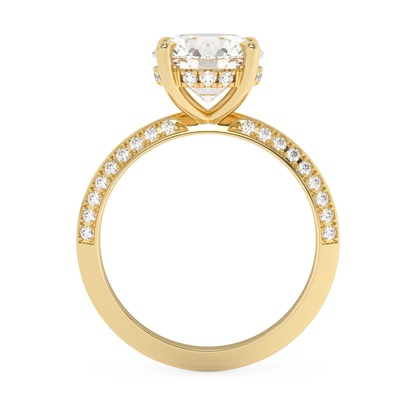 Emerald Solitaire Lab Grown Diamond Engagement Ring