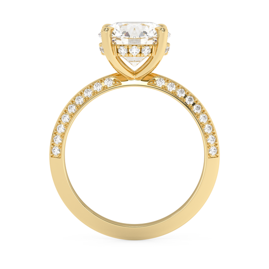 Emerald Solitaire Lab Grown Diamond Engagement Ring