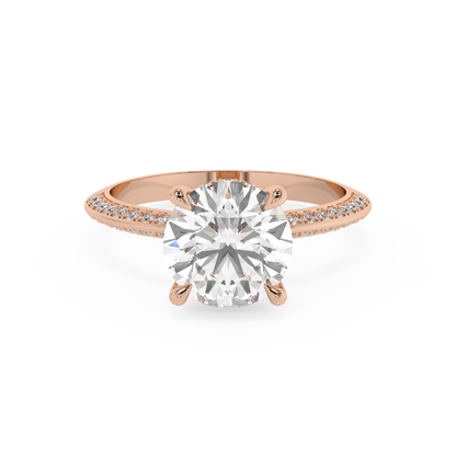 Emerald Solitaire Lab Grown Diamond Engagement Ring