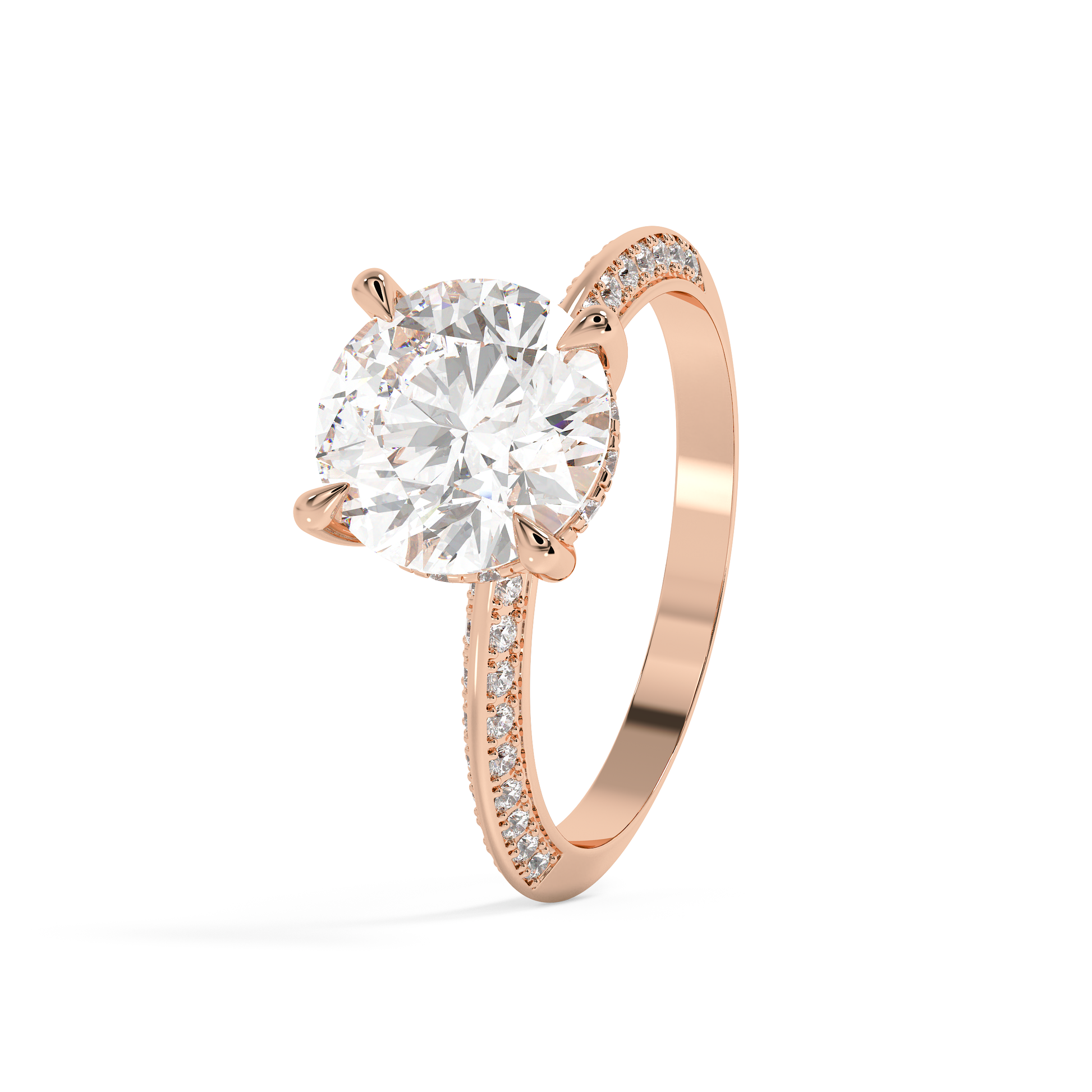 Emerald Solitaire Lab Grown Diamond Engagement Ring
