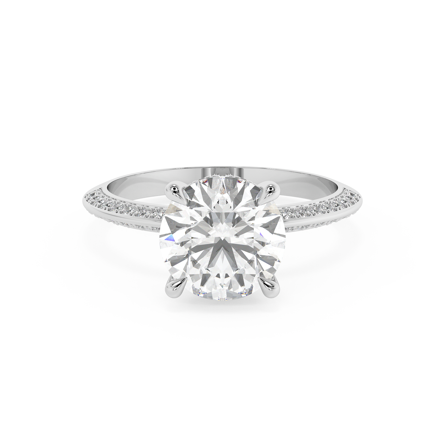Emerald Solitaire Lab Grown Diamond Engagement Ring