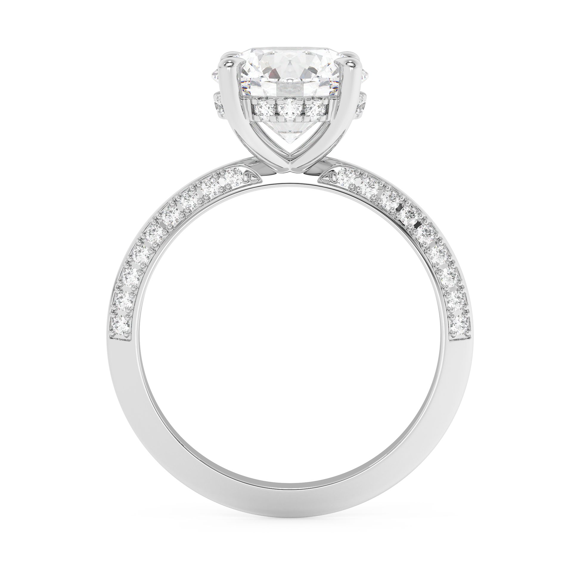 Emerald Solitaire Lab Grown Diamond Engagement Ring