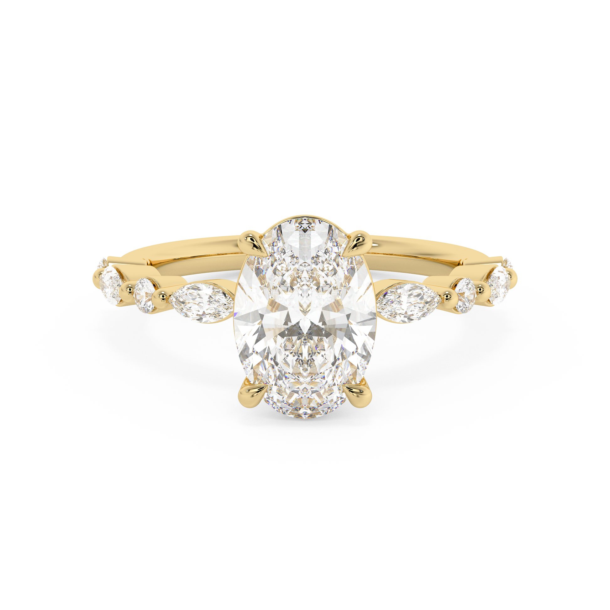 Emerald Solitaire Lab Grown Diamond Engagement Ring