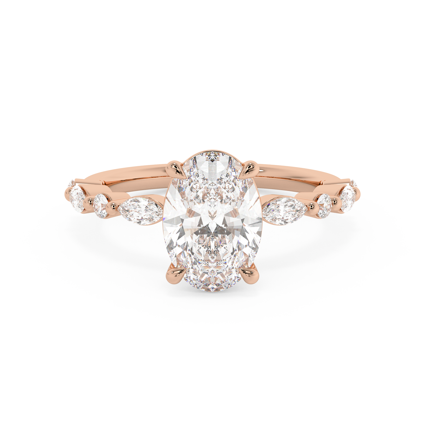 Emerald Solitaire Lab Grown Diamond Engagement Ring