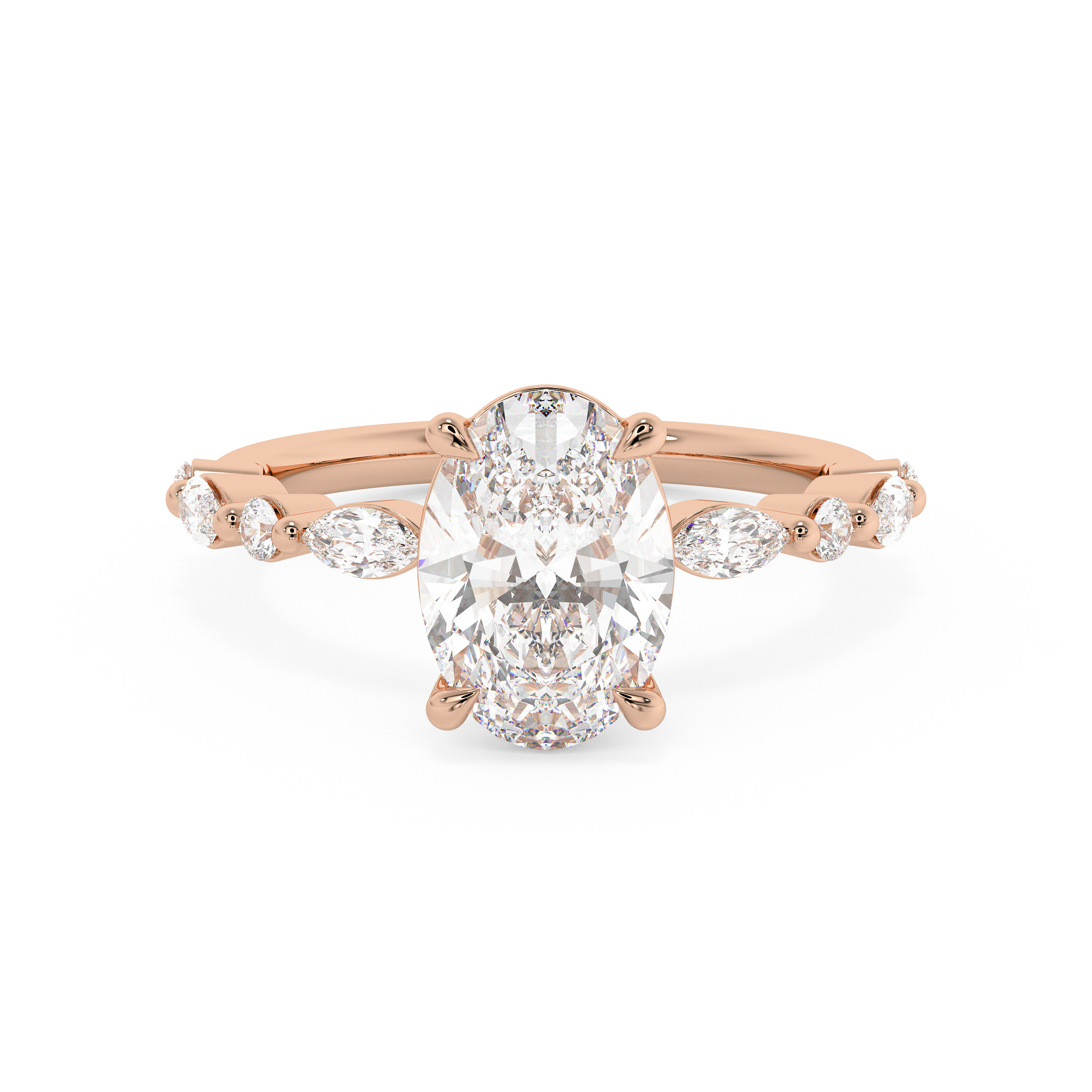 Emerald Solitaire Lab Grown Diamond Engagement Ring