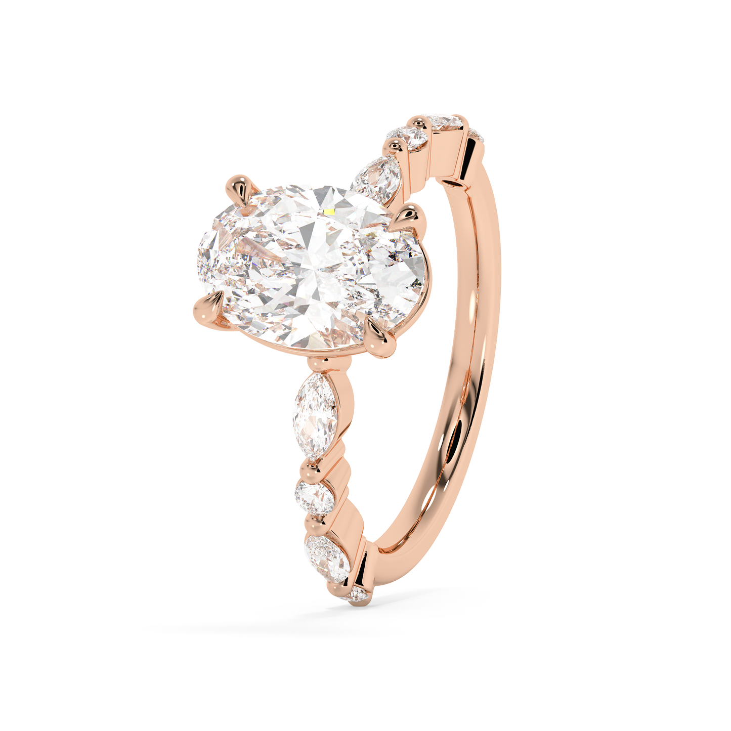 Emerald Solitaire Lab Grown Diamond Engagement Ring