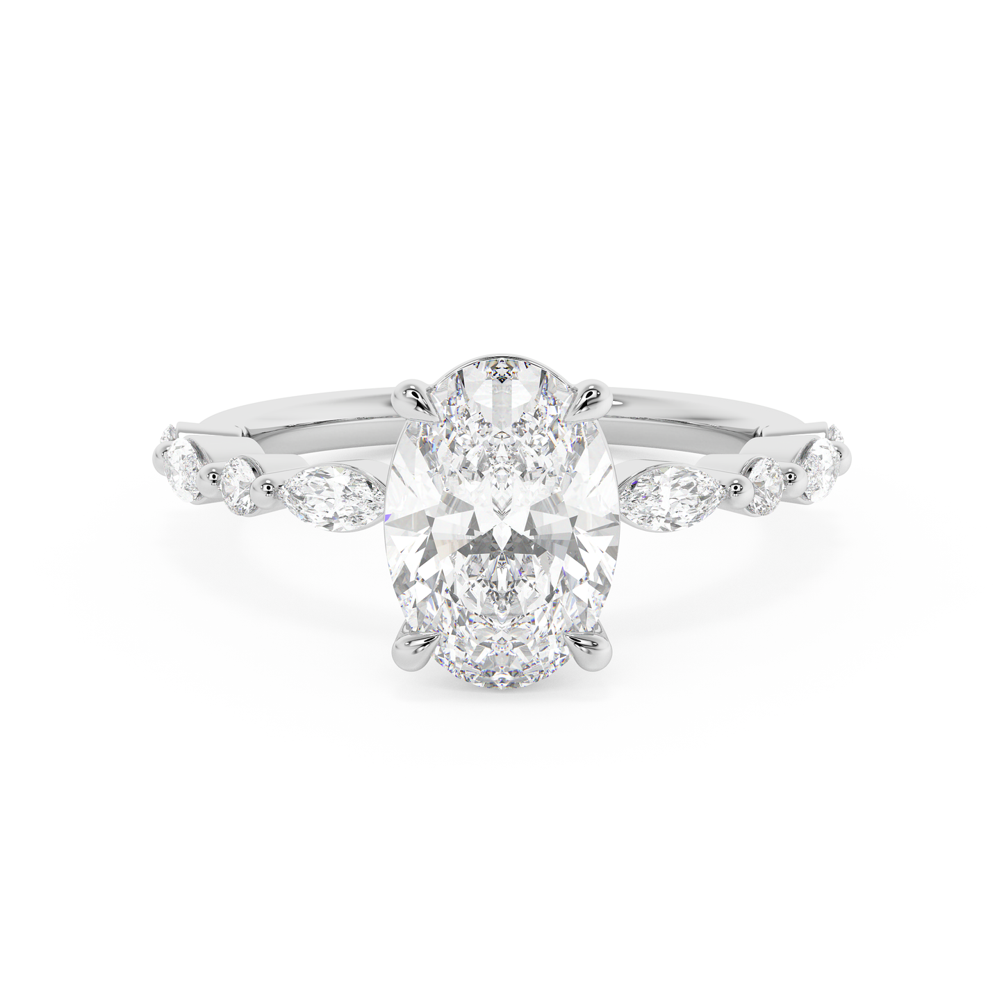 Emerald Solitaire Lab Grown Diamond Engagement Ring
