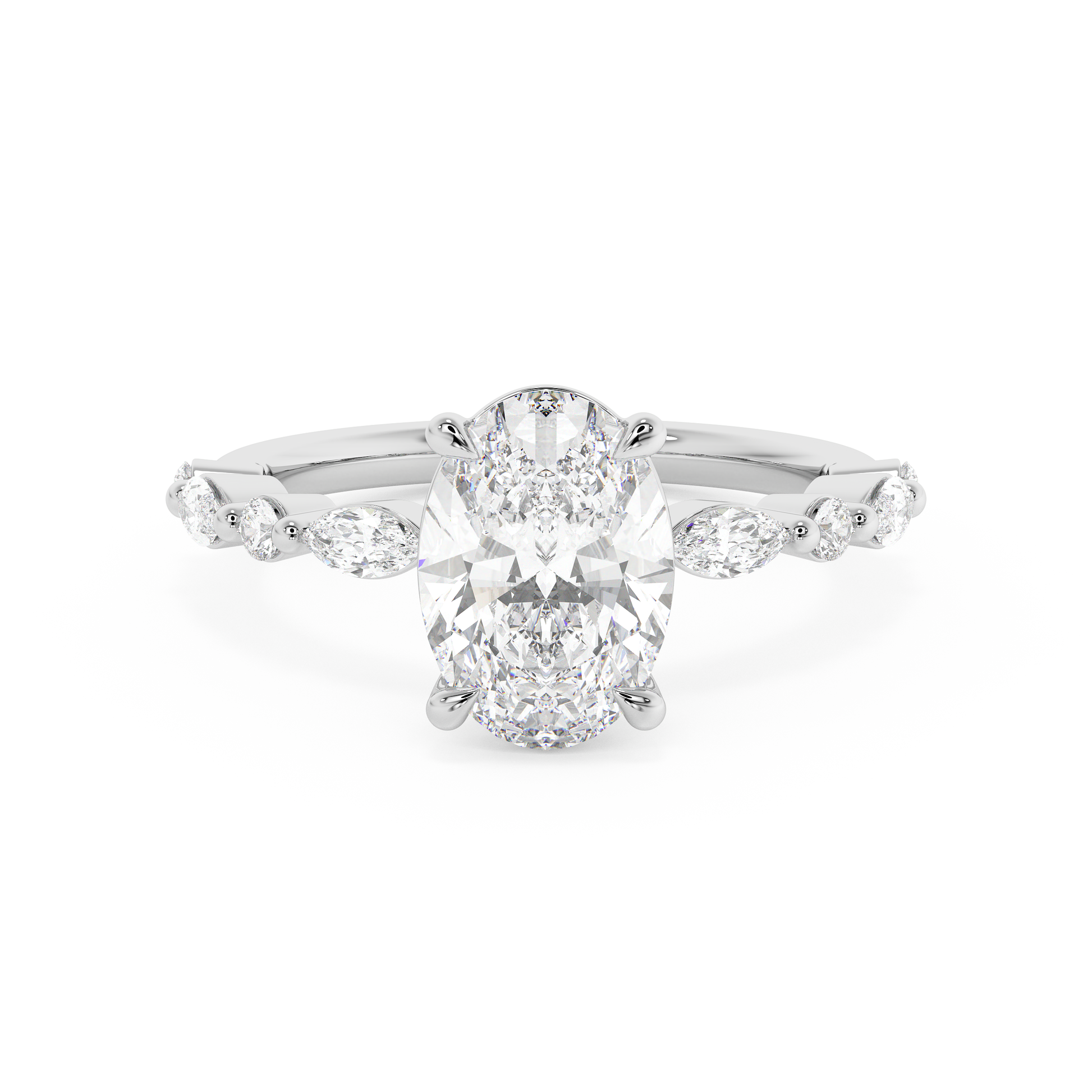 Emerald Solitaire Lab Grown Diamond Engagement Ring