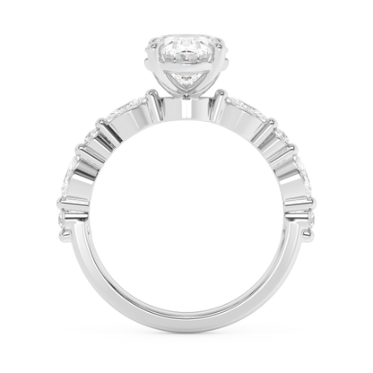 Emerald Solitaire Lab Grown Diamond Engagement Ring