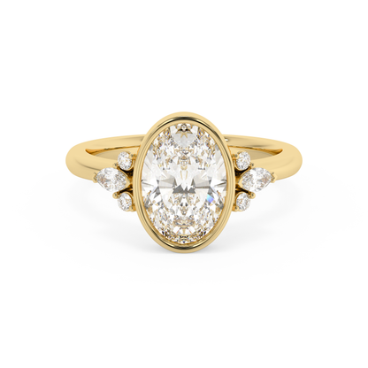Emerald Solitaire Lab Grown Diamond Engagement Ring