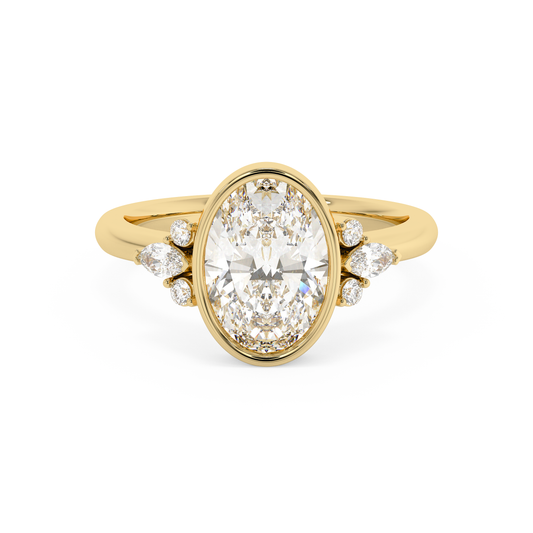 Emerald Solitaire Lab Grown Diamond Engagement Ring