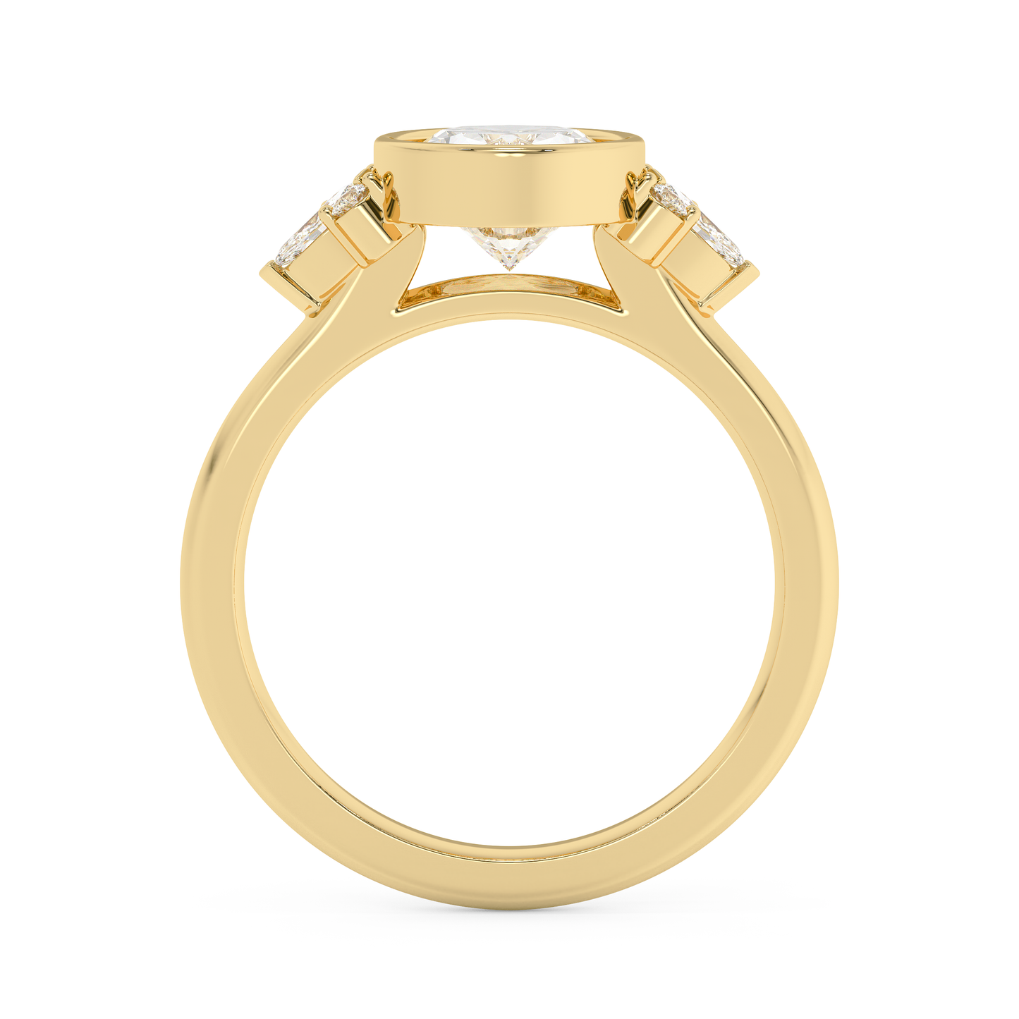 Emerald Solitaire Lab Grown Diamond Engagement Ring