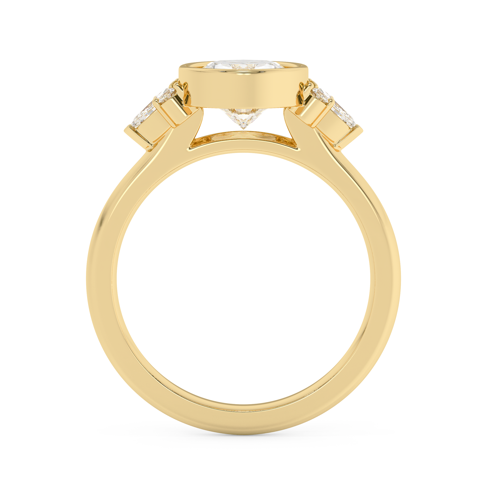 Emerald Solitaire Lab Grown Diamond Engagement Ring