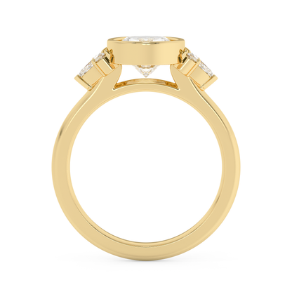 Emerald Solitaire Lab Grown Diamond Engagement Ring