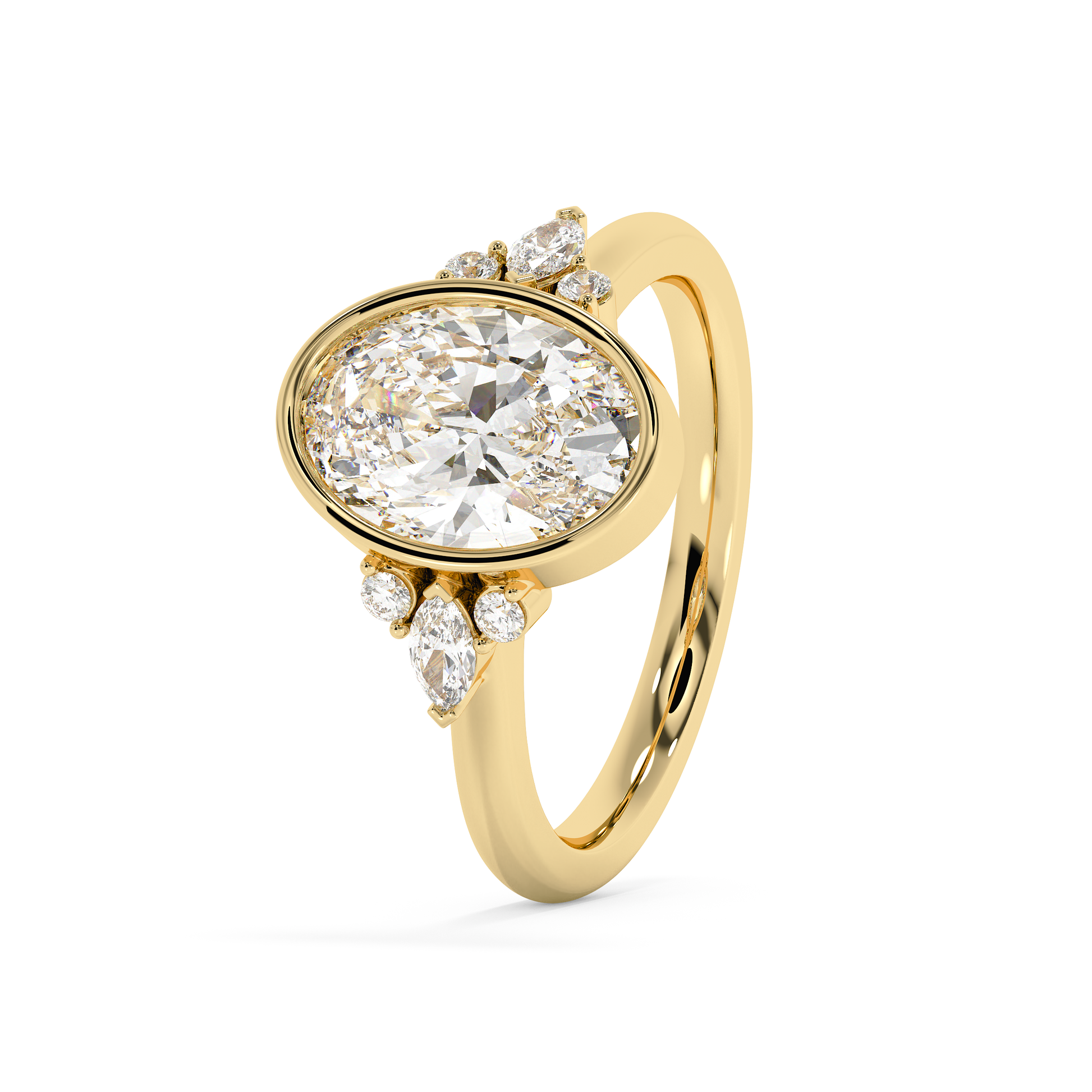 Emerald Solitaire Lab Grown Diamond Engagement Ring