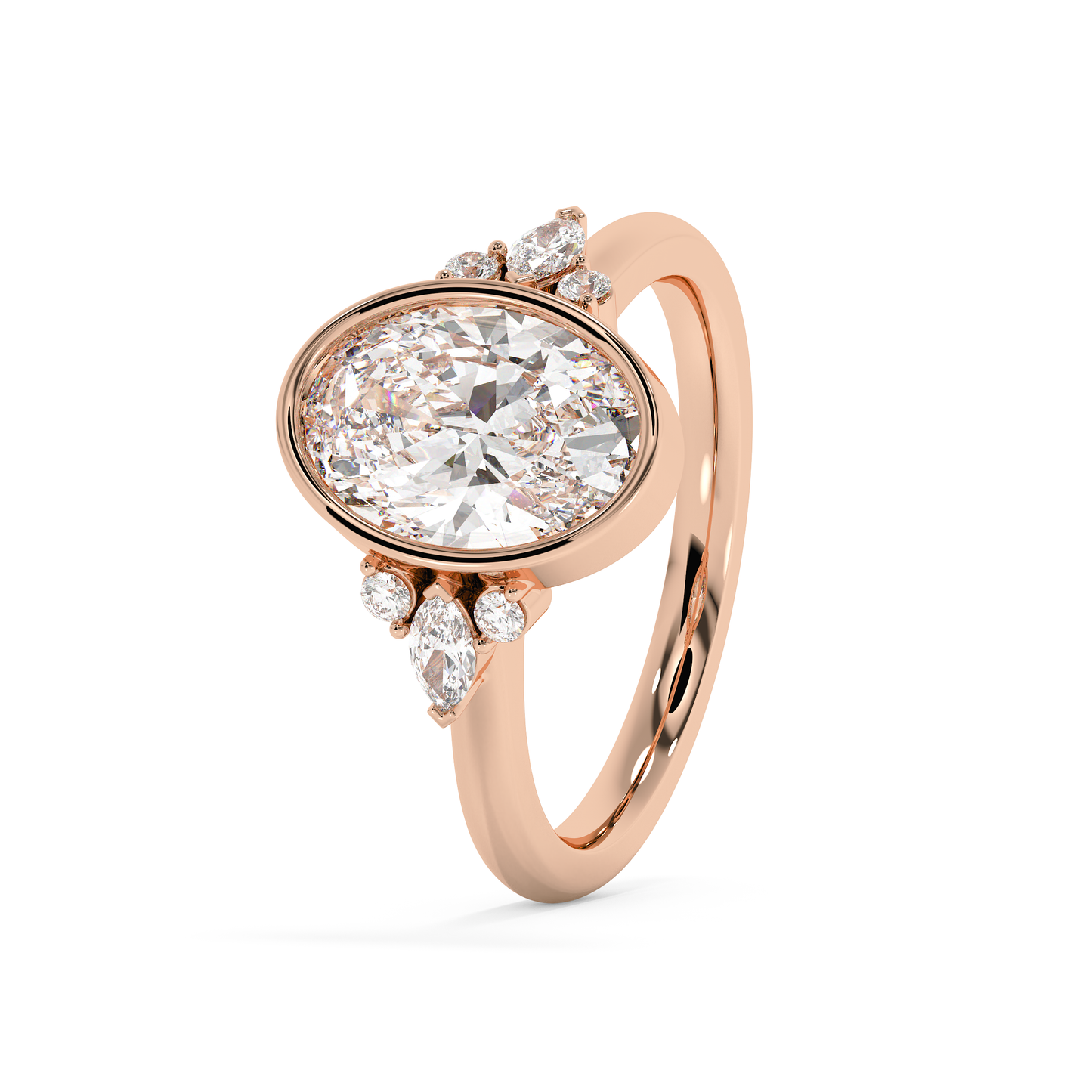 Emerald Solitaire Lab Grown Diamond Engagement Ring