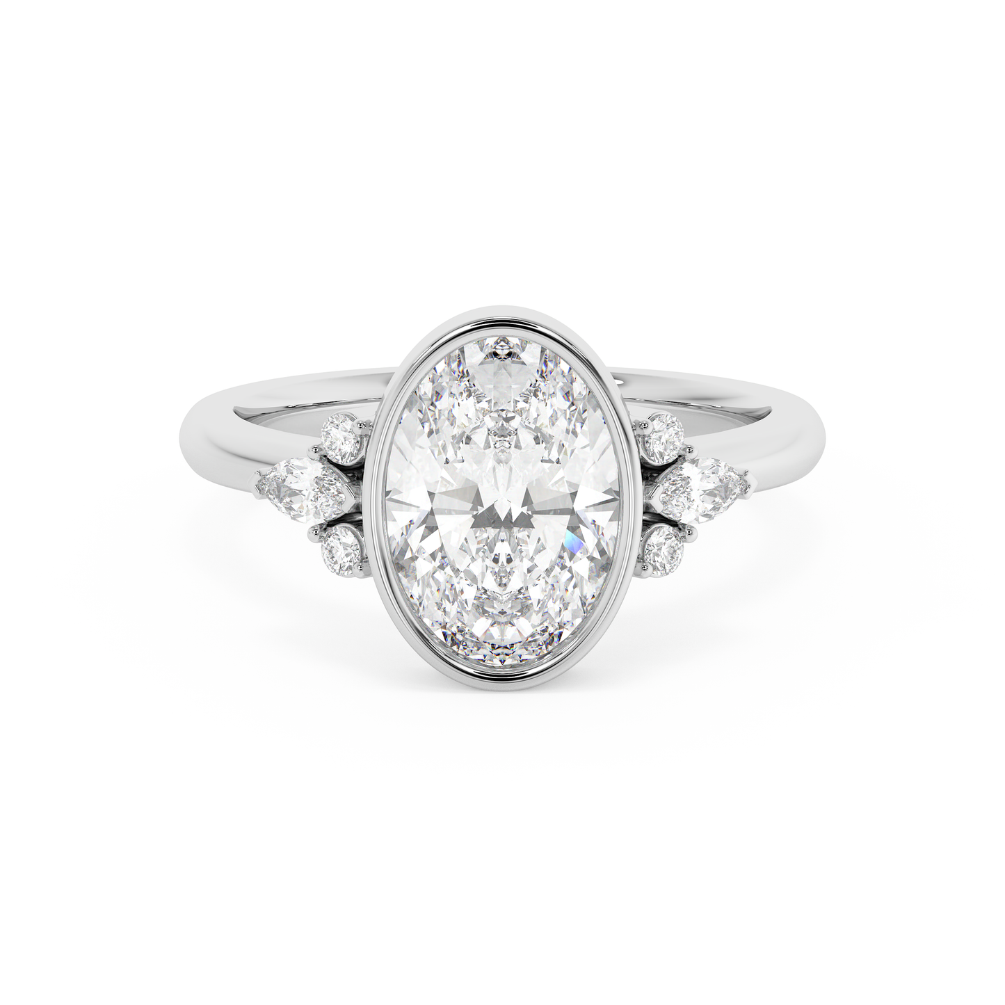Emerald Solitaire Lab Grown Diamond Engagement Ring