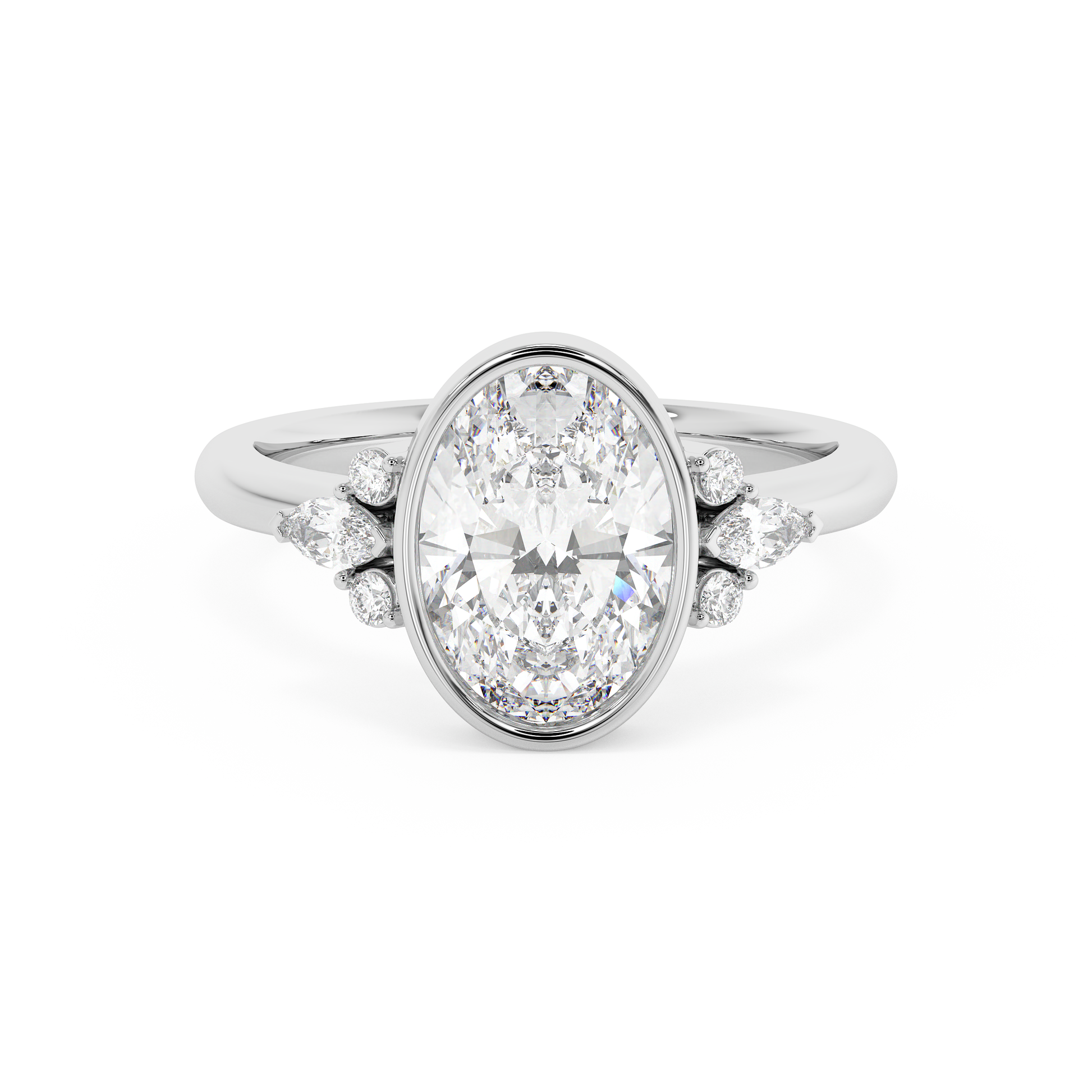 Emerald Solitaire Lab Grown Diamond Engagement Ring