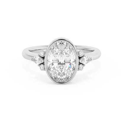 Emerald Solitaire Lab Grown Diamond Engagement Ring