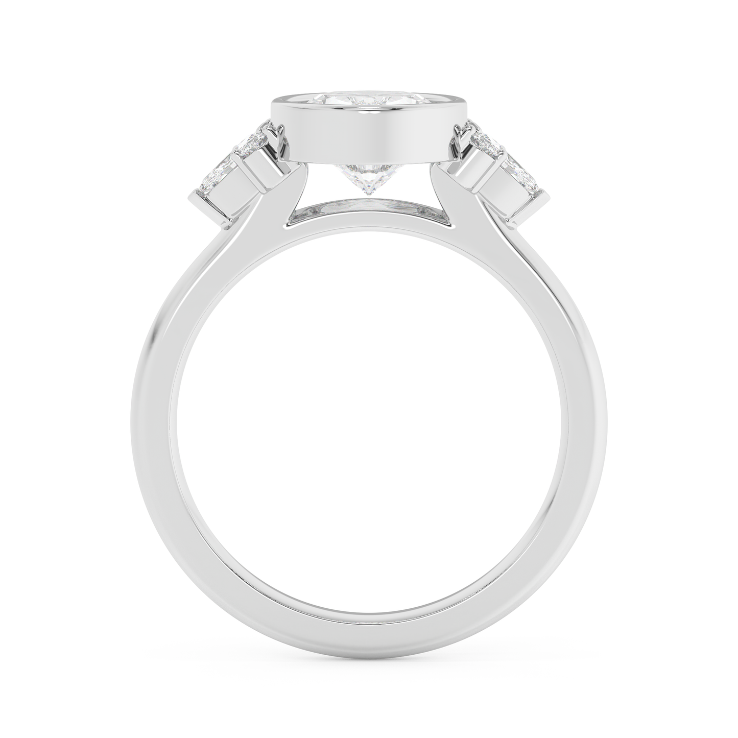 Emerald Solitaire Lab Grown Diamond Engagement Ring
