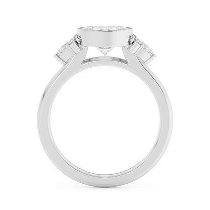 Emerald Solitaire Lab Grown Diamond Engagement Ring