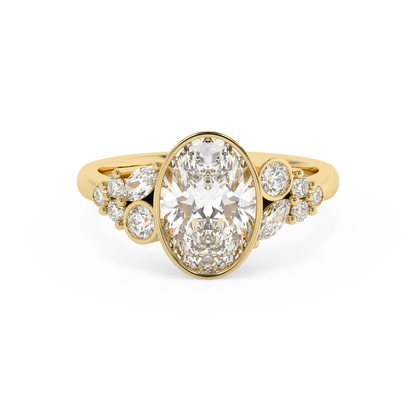 Emerald Solitaire Lab Grown Diamond Engagement Ring
