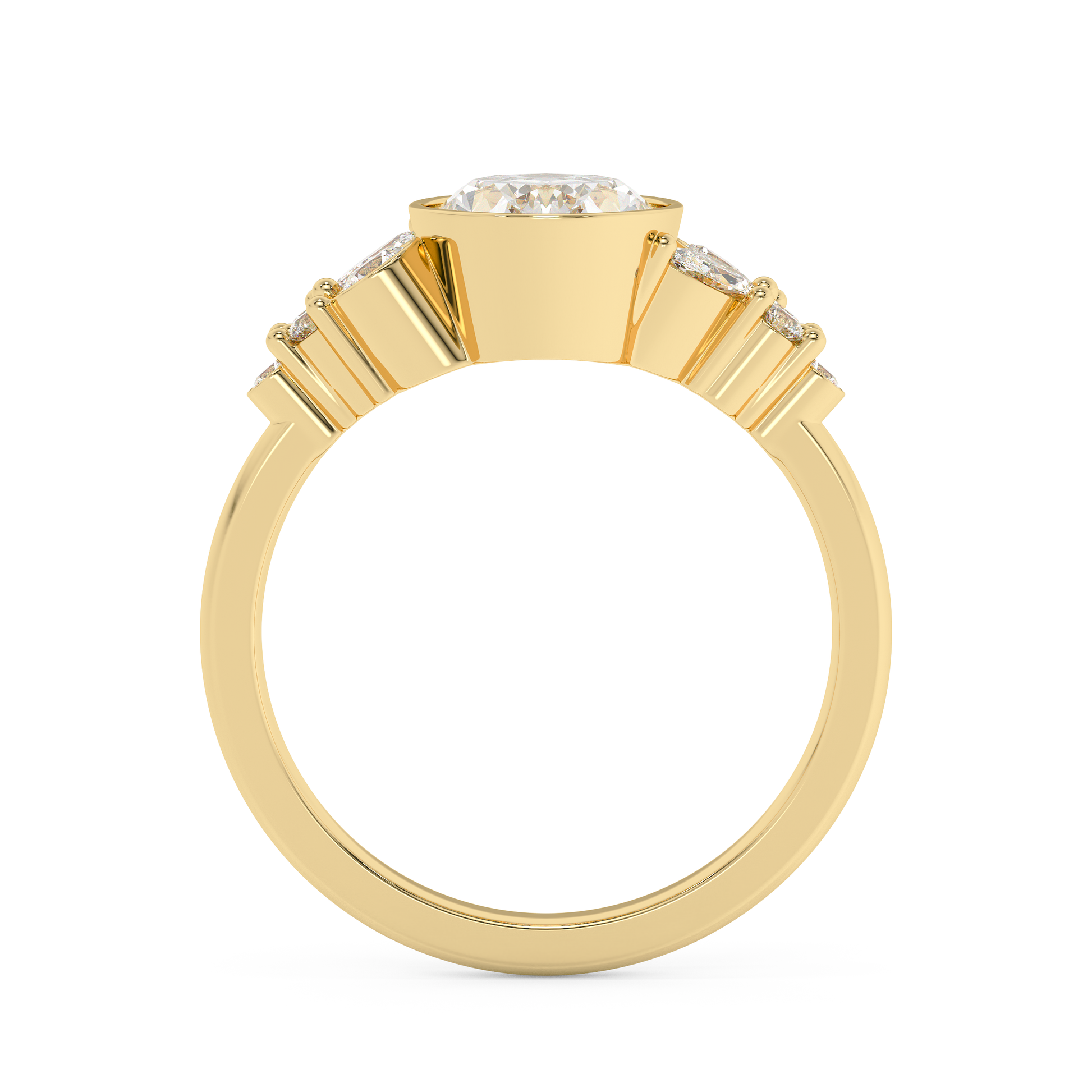 Emerald Solitaire Lab Grown Diamond Engagement Ring