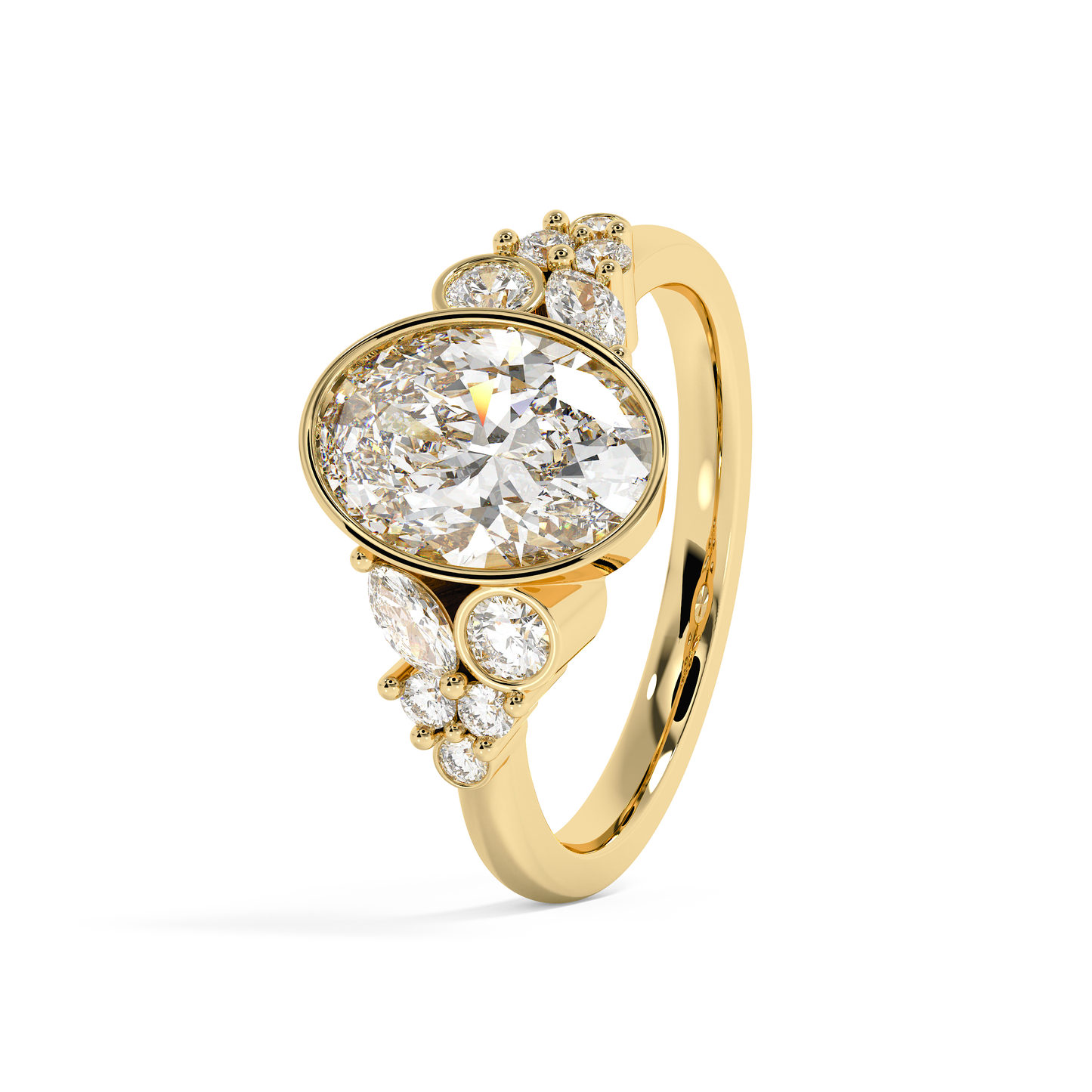 Emerald Solitaire Lab Grown Diamond Engagement Ring
