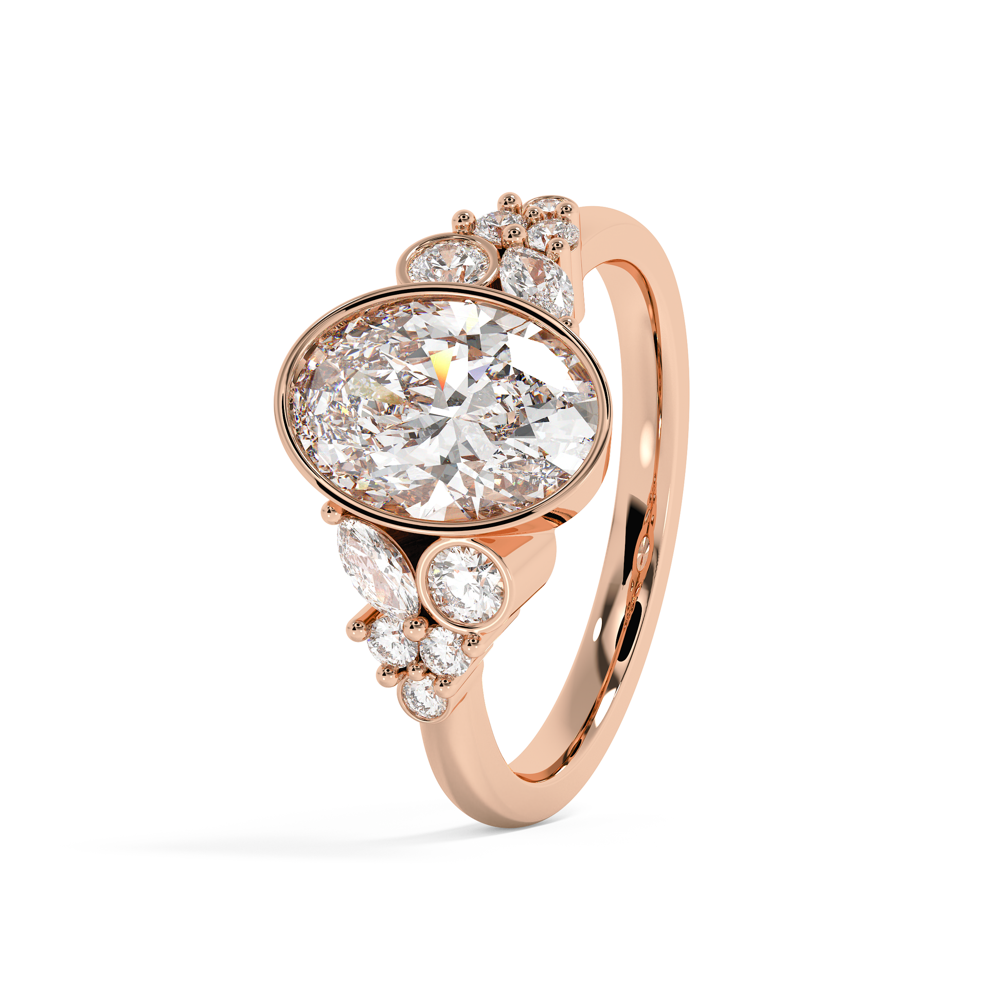 Emerald Solitaire Lab Grown Diamond Engagement Ring