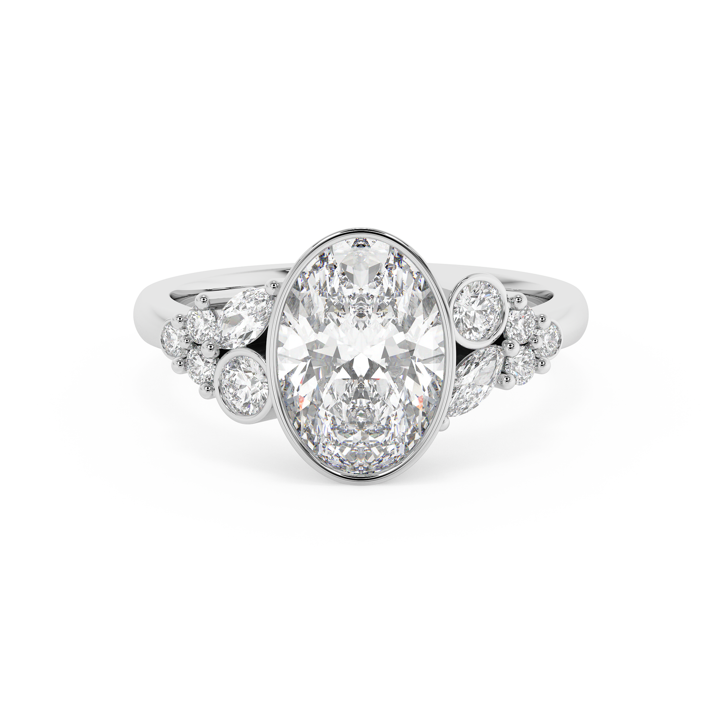 Emerald Solitaire Lab Grown Diamond Engagement Ring
