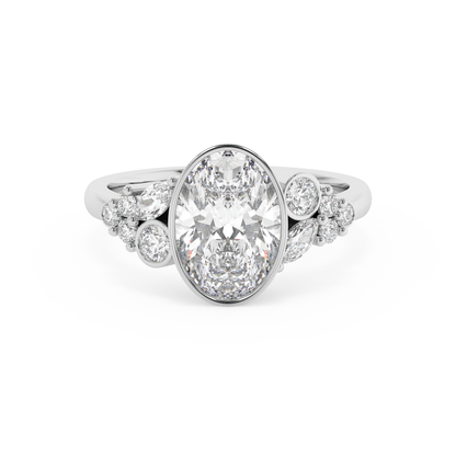 Emerald Solitaire Lab Grown Diamond Engagement Ring