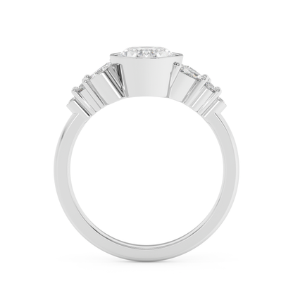 Emerald Solitaire Lab Grown Diamond Engagement Ring