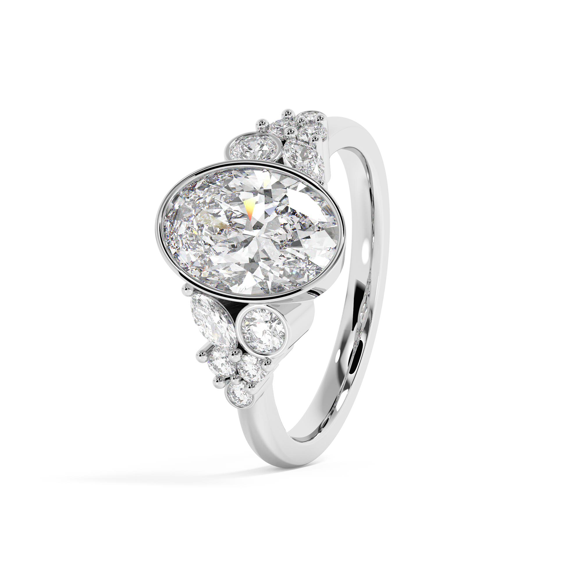 Emerald Solitaire Lab Grown Diamond Engagement Ring