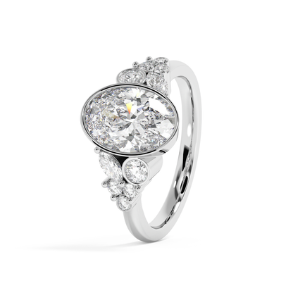 Emerald Solitaire Lab Grown Diamond Engagement Ring