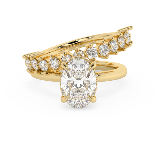 Emerald Solitaire Lab Grown Diamond Engagement Ring