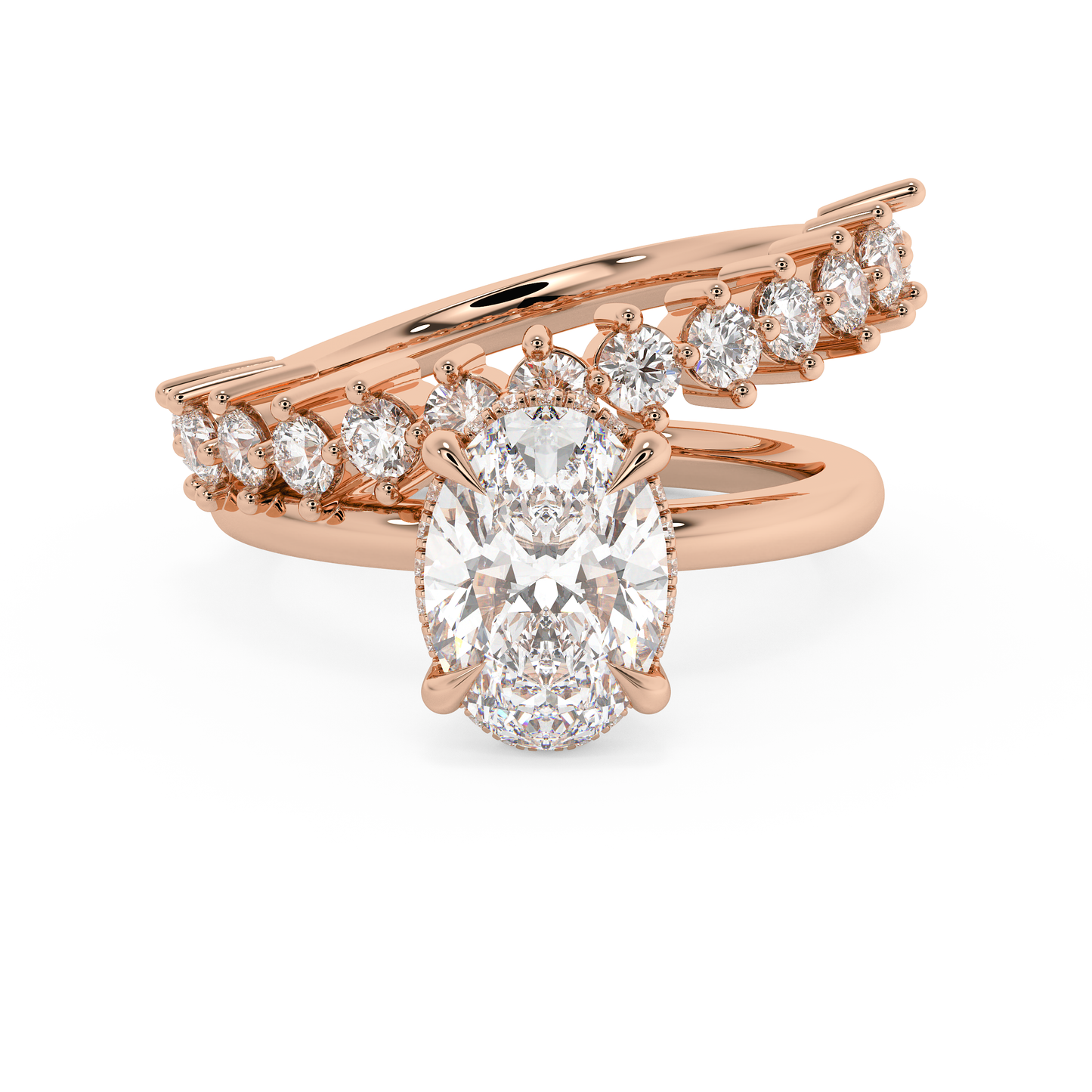 Emerald Solitaire Lab Grown Diamond Engagement Ring