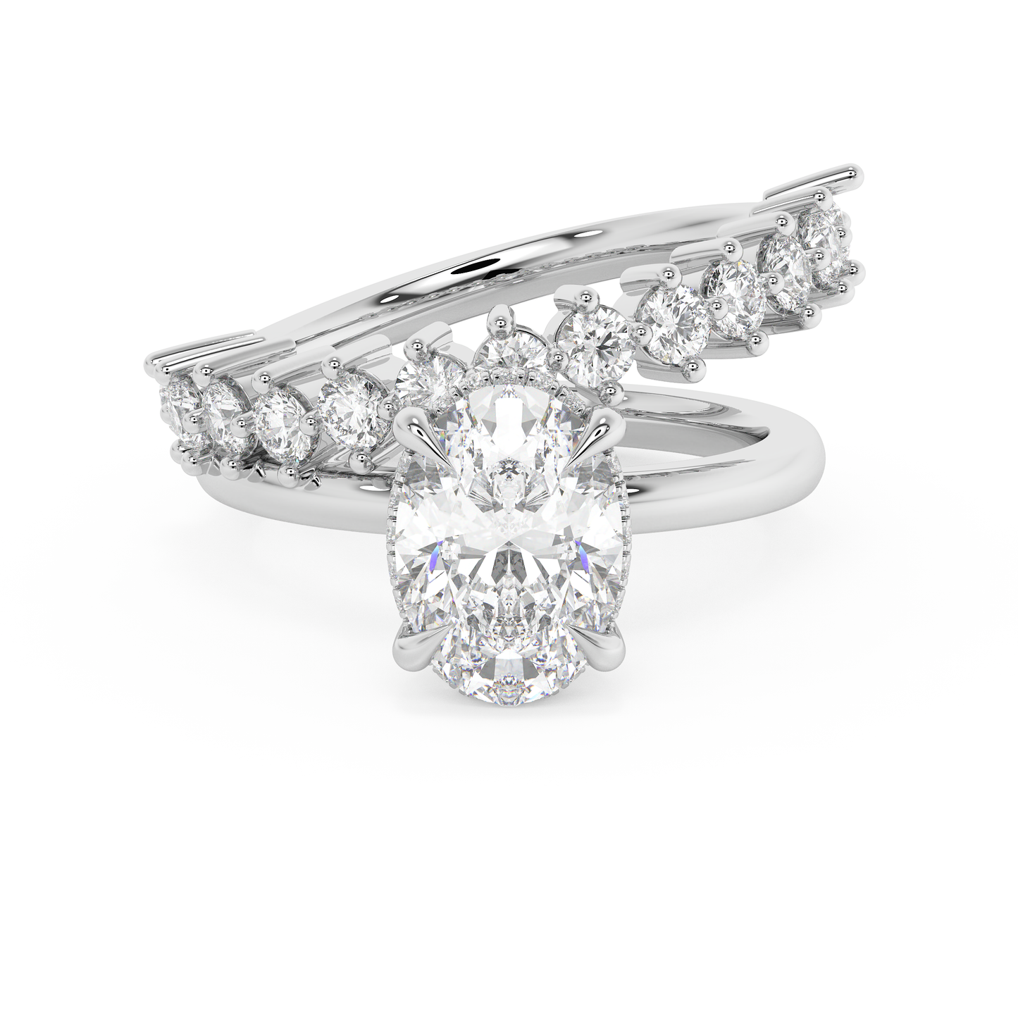Emerald Solitaire Lab Grown Diamond Engagement Ring