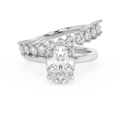 Emerald Solitaire Lab Grown Diamond Engagement Ring