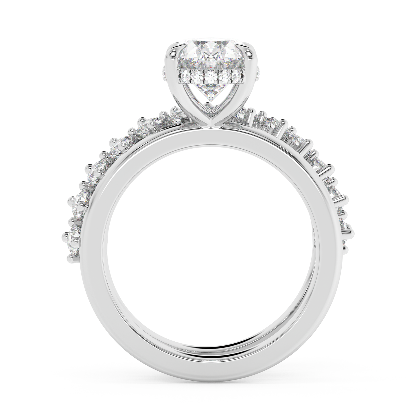 Emerald Solitaire Lab Grown Diamond Engagement Ring