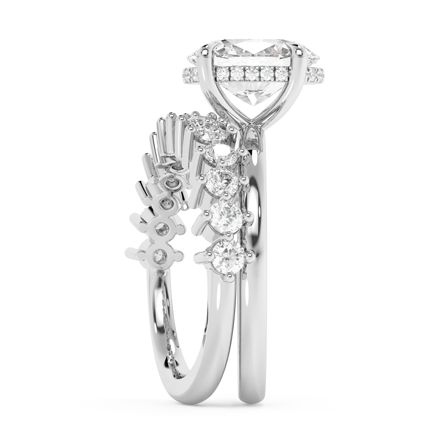 Emerald Solitaire Lab Grown Diamond Engagement Ring