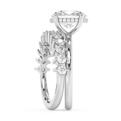 Emerald Solitaire Lab Grown Diamond Engagement Ring