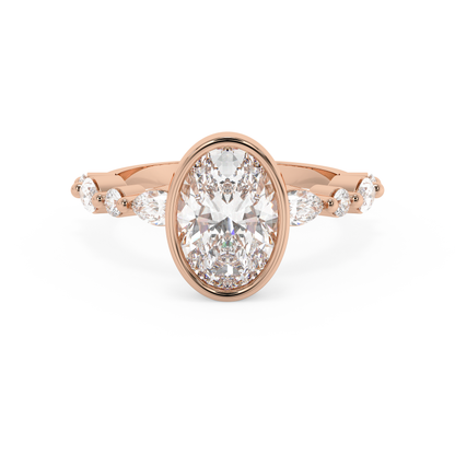 Emerald Solitaire Lab Grown Diamond Engagement Ring