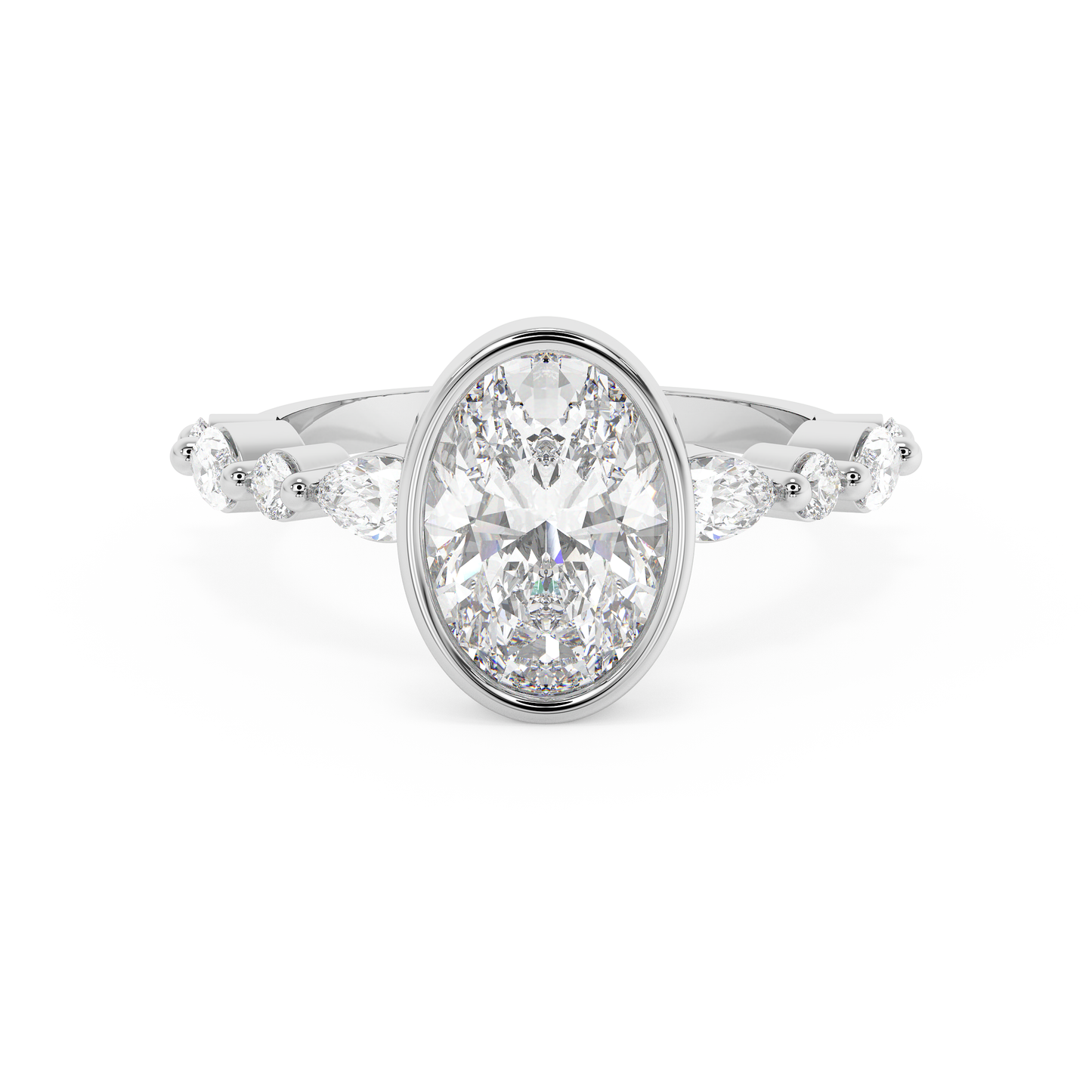 Emerald Solitaire Lab Grown Diamond Engagement Ring