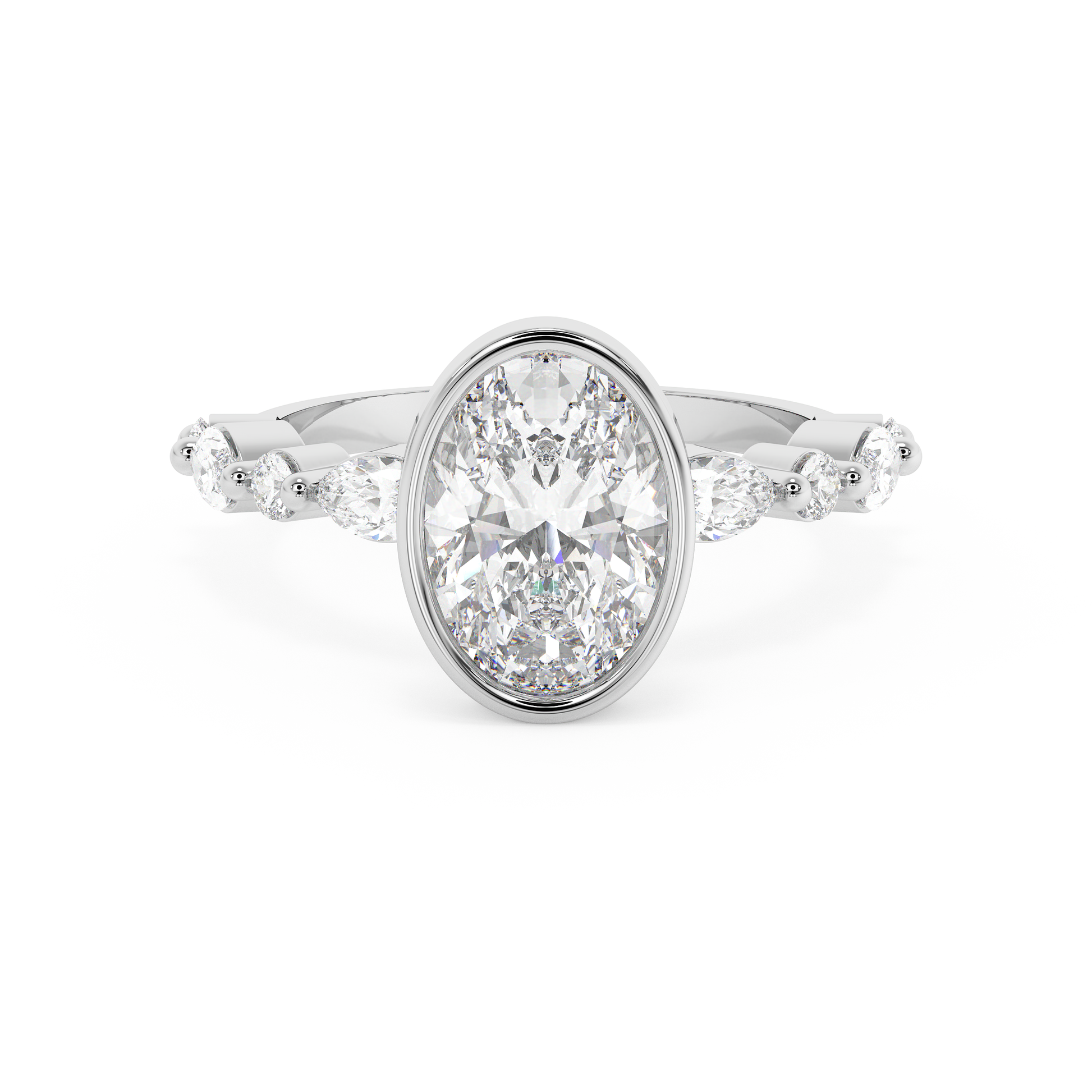 Emerald Solitaire Lab Grown Diamond Engagement Ring