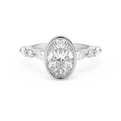 Emerald Solitaire Lab Grown Diamond Engagement Ring