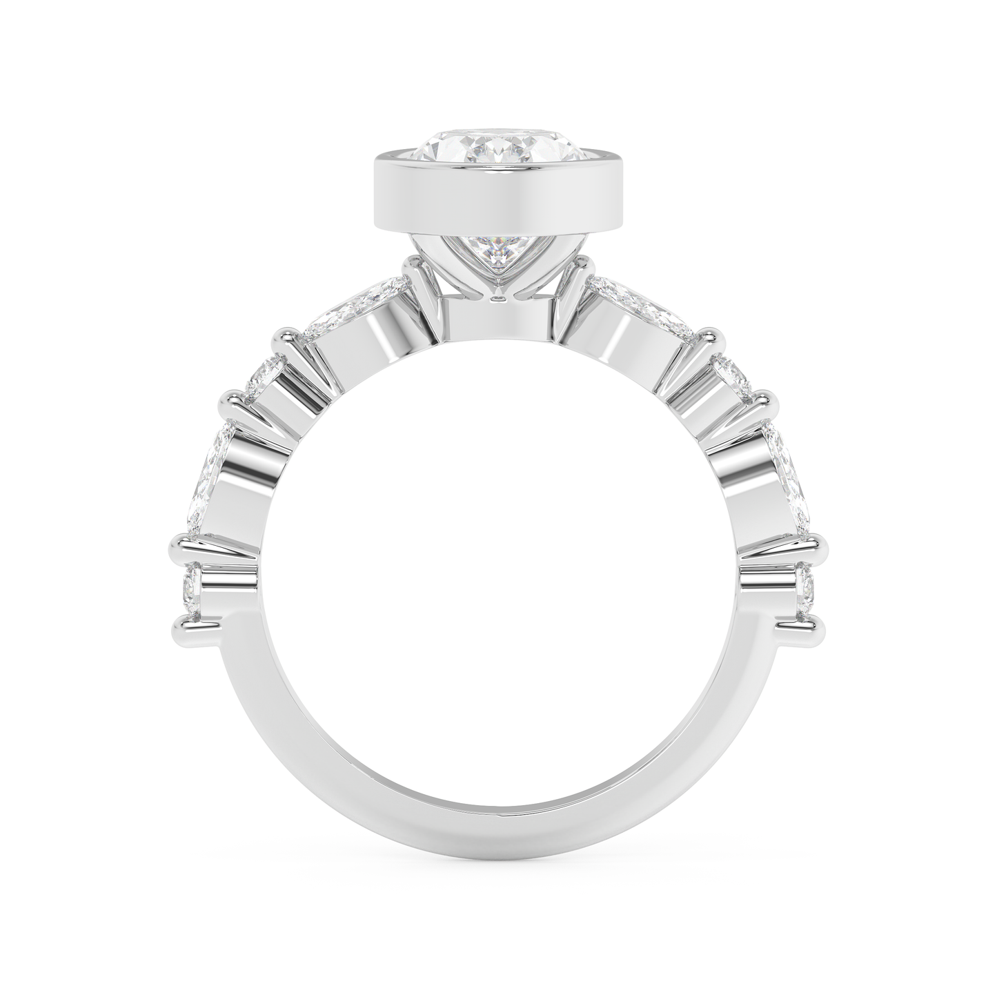 Emerald Solitaire Lab Grown Diamond Engagement Ring
