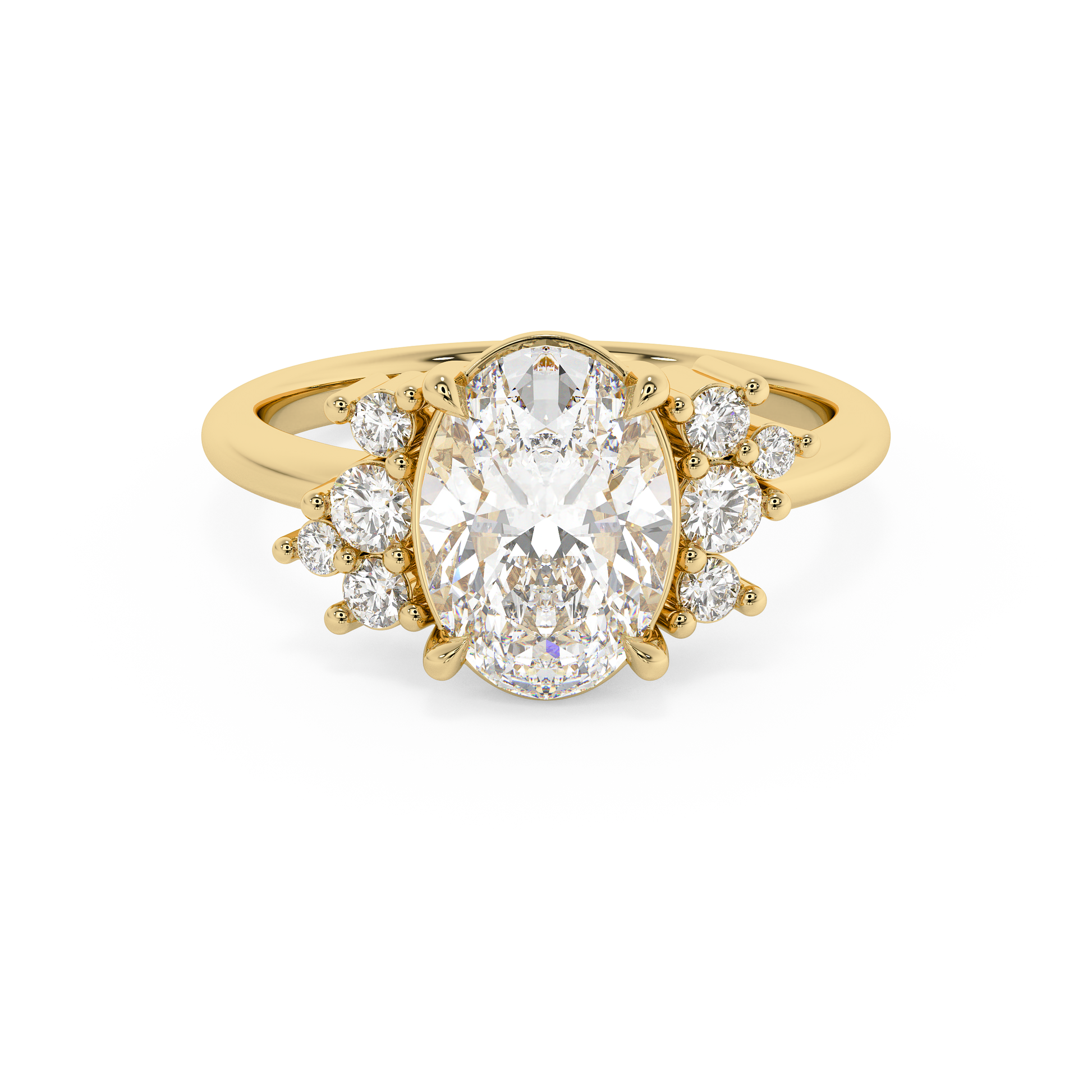 Emerald Solitaire Lab Grown Diamond Engagement Ring