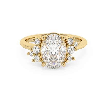 Emerald Solitaire Lab Grown Diamond Engagement Ring
